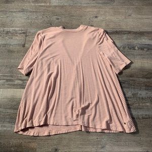 Blush and White Striped Blouse